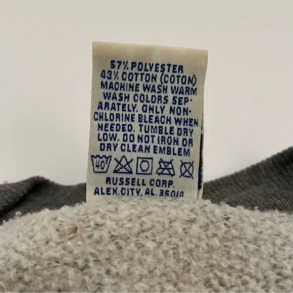 Russell Athletic Vintage Sweatshirt Solid Grey Gray Crew Neck Made in USA Men XL - Picture 7 of 8